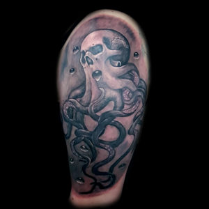 octopus skull tattoo