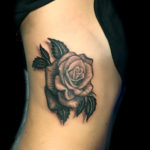 3d rose tattoo ribs side