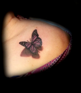 realistic butterfly tattoo