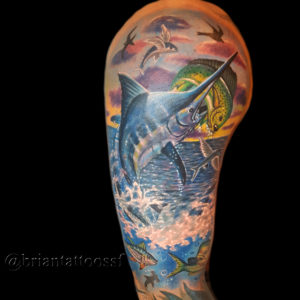 marlin realistic tattoo