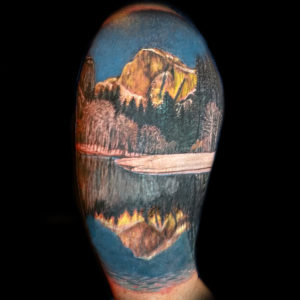 realistic mountain tattoo landscape