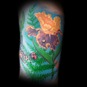 colorful flower tattoo