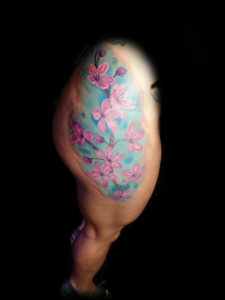 sexy tattoo of cherry blossom flowers