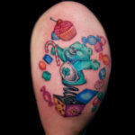 girly teddy bear candy tattoo