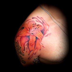 orange tiger lily tattoo