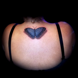 blue butterfly tattoo