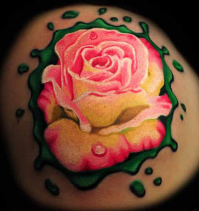 pink yellow rose