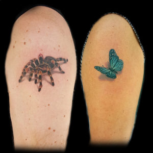 realistic 3d spider tattoo