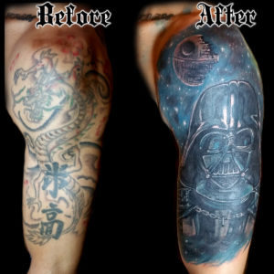 darth vader galaxy tattoo star wars