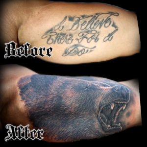 realistic bear tattoo